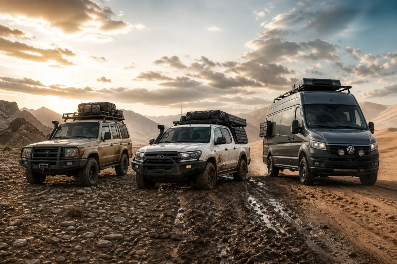 Quel 4x4 choisir pour un road trip ? Land Cruiser, Hilux ou van 4x4 selon le terrain
