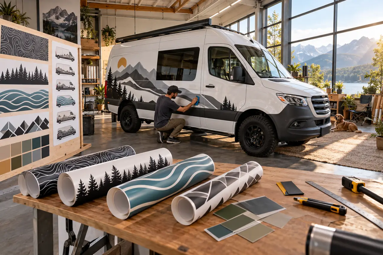 Stickers van aménagé : choisissez le bon motif, le bon format et une pose durable