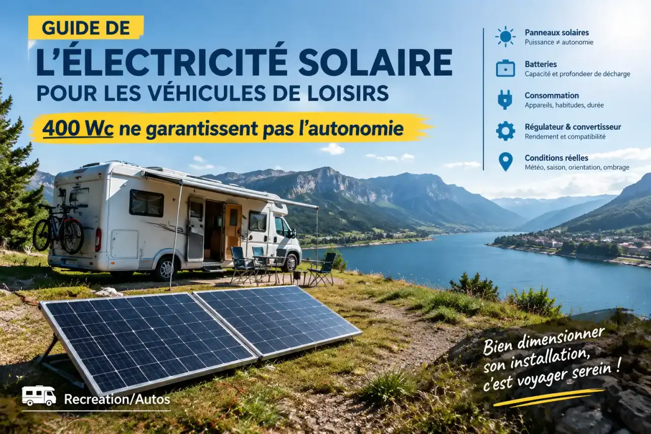 Guide de l’électricité solaire pour les véhicules de loisirs : 400 Wc ne garantissent pas l’autonomie