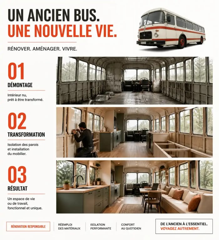 Aménager bus : transformation d'un ancien bus en espace de vie en plusieurs étapes