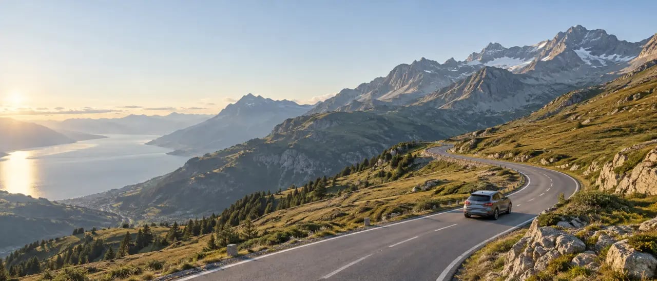 Road trip Alpes sur une route panoramique entre les cols et les vallées