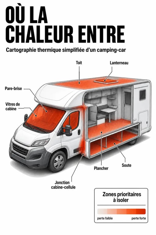 Isolation thermique pour camping car : zones prioritaires à isoler sur un camping-car et un fourgon aménagé