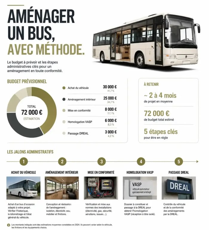 Aménager bus : répartition du budget et étapes d'homologation VASP