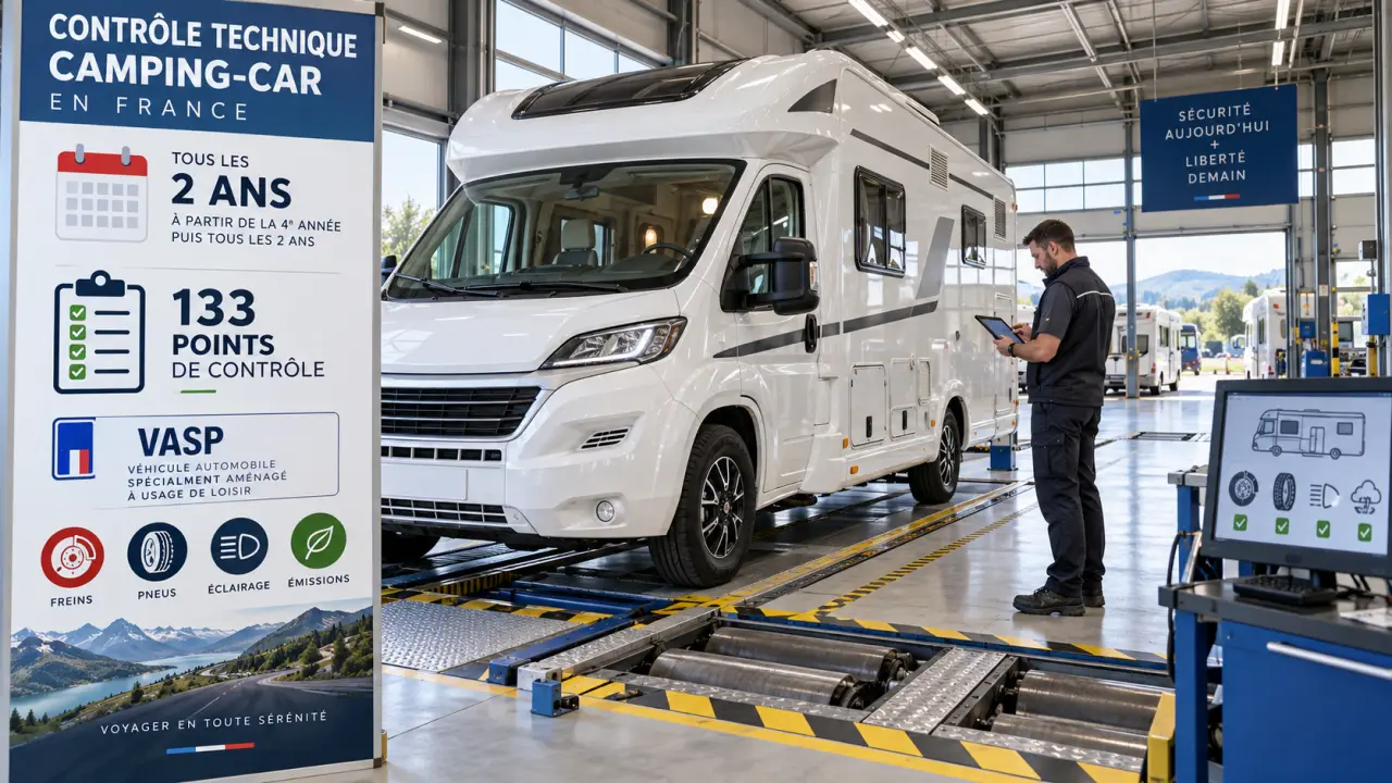 Contrôle technique d’un camping-car : échéance, 133 points et cas VASP