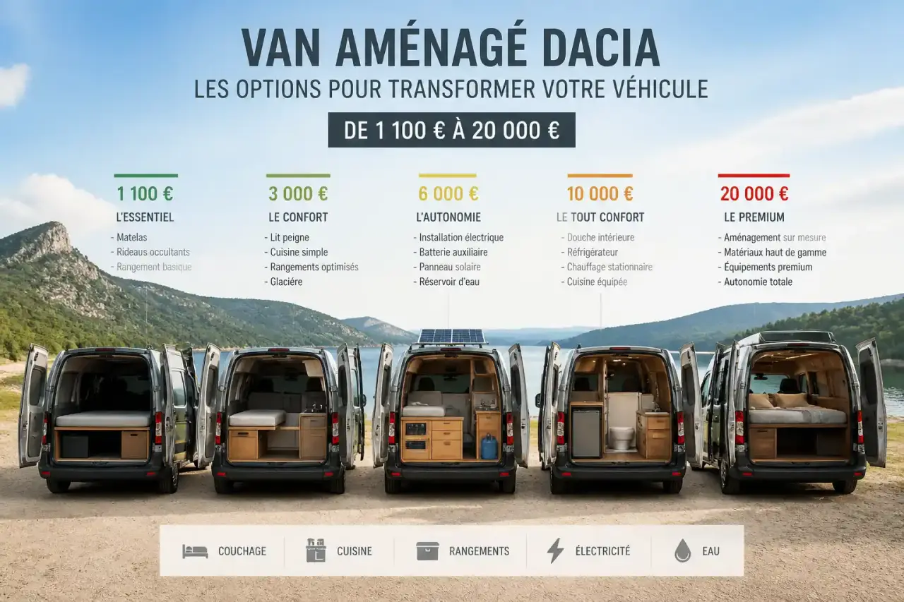 Van aménagé Dacia : les options pour transformer votre véhicule de 1 100 € à 20 000 €